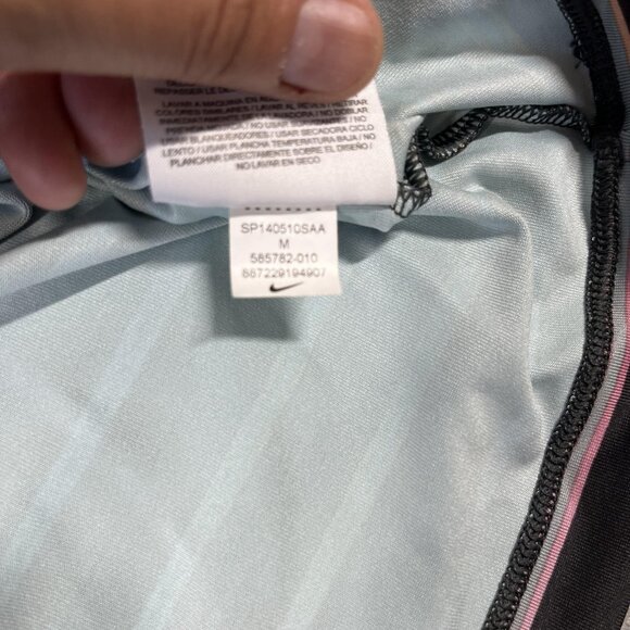 Nike Tiger Woods Collection Polo Shirt Mens Medium Black Striped Dri-FIT Golf - Picture 6 of 9